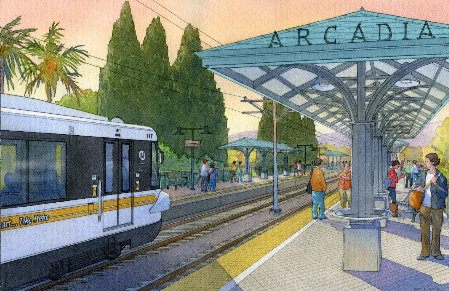 A rendering of the Arcadia Station for the Gold Line Foothill Extension