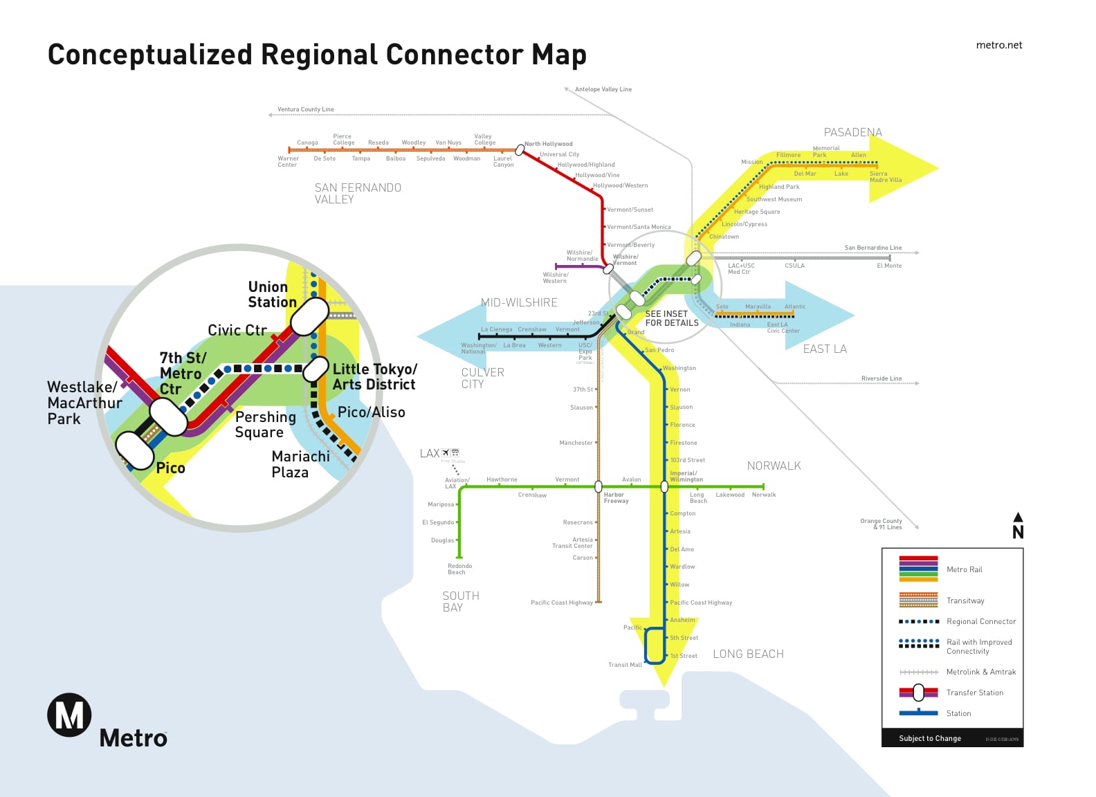 The regional connector will allow passengers on both Gold Lines, the Blue Line and Expo Line to travel through downtown without switching trains.