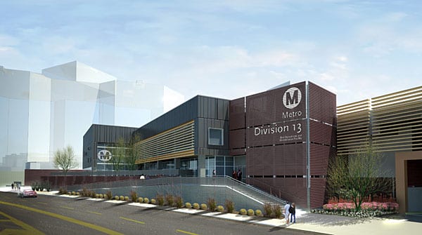 Planned downtown Metro bus division. Renderings courtesy of Maintenance Design Group and RNL Design.