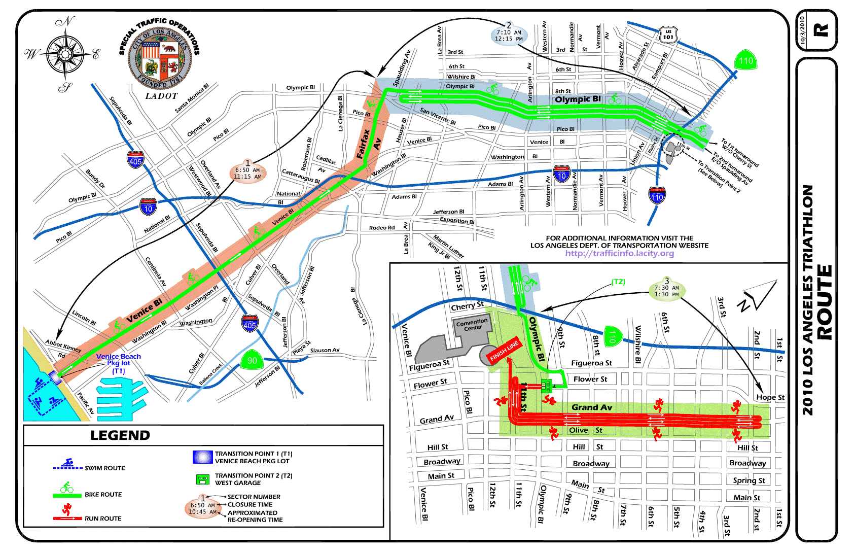 Traithlon street closures. Image via LADOT. Traithlon street closures. Image via LADOT.