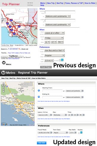 Regional Trip Planner, old and new. Regional Trip Planner, old and new.
