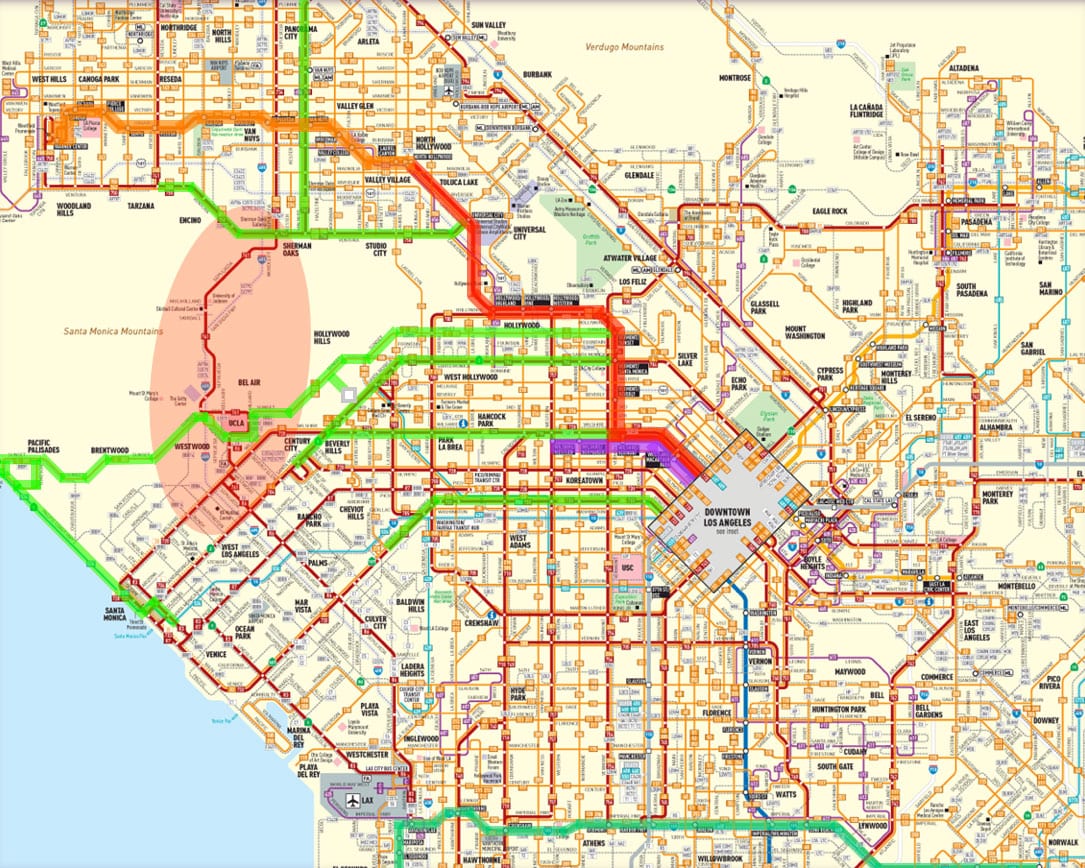 Affected area and transit service enhancements.