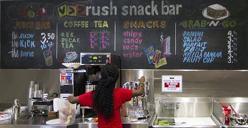 The Rush Snack Bar menu. The Rush Snack Bar menu.