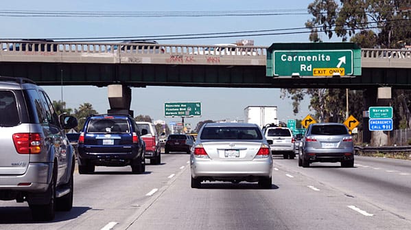 The Alondra Boulevard Bridge spans the 1-5 South Corridor in Santa Fe Springs. An estimated 220,000 vehicles travel this section daily.