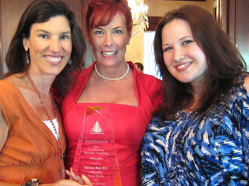 2011 winner Kajon Cermak of KCRW with Sioux-z Jessup, left, and Nora Wells.