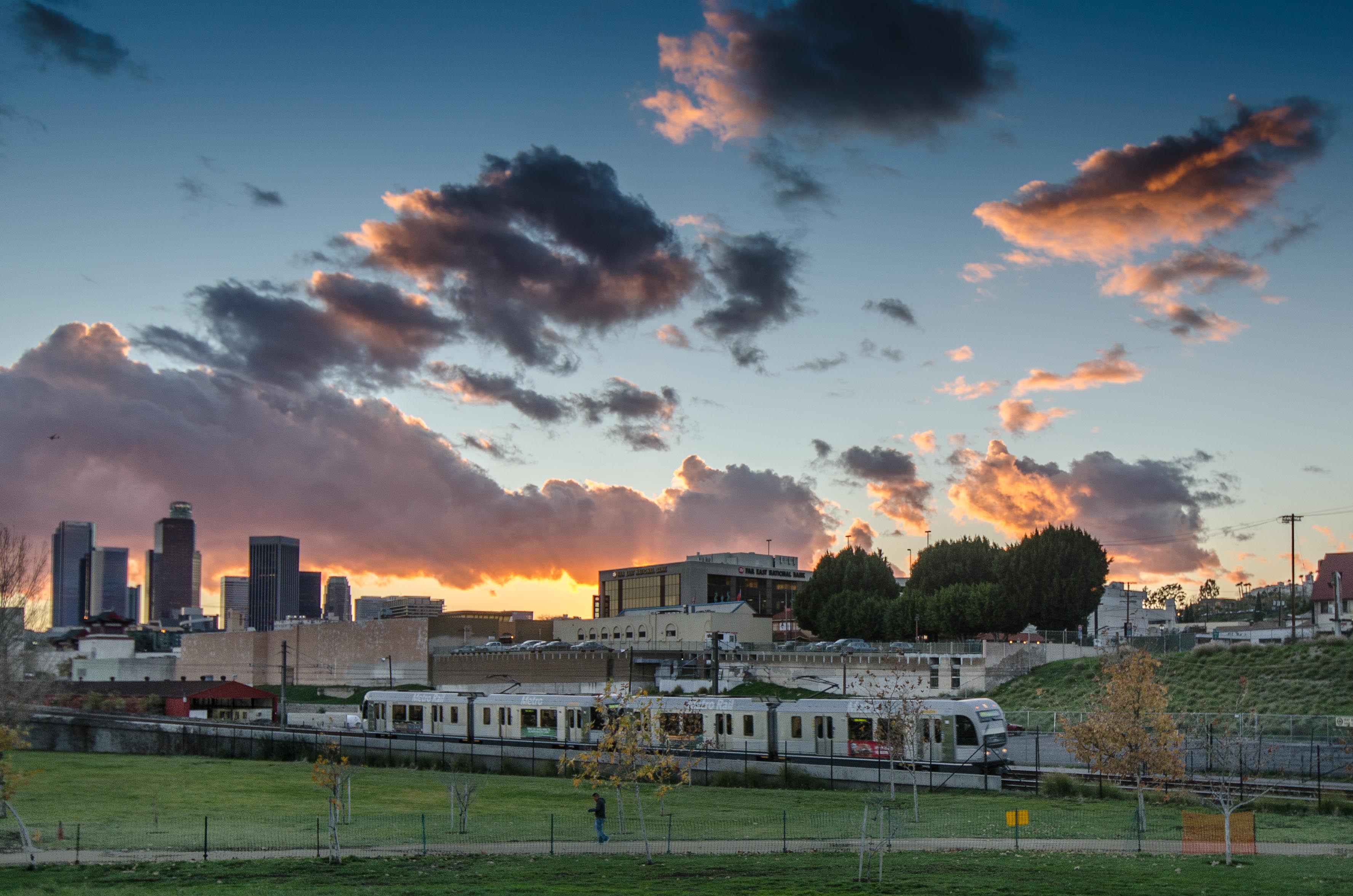 The Gold Line adjacent to Los Angeles State Historic Park on a recent afternoon. Photo by Steve Hymon/Metro.
