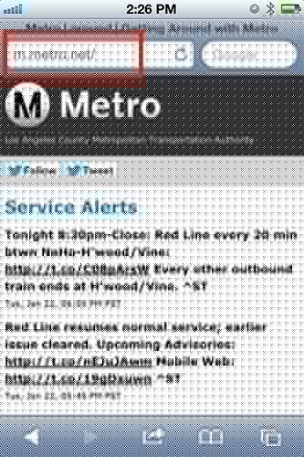 m.metro.net in Safari mobile browser