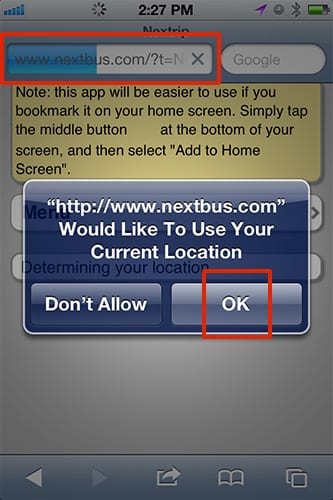 Nextrip mobile web app