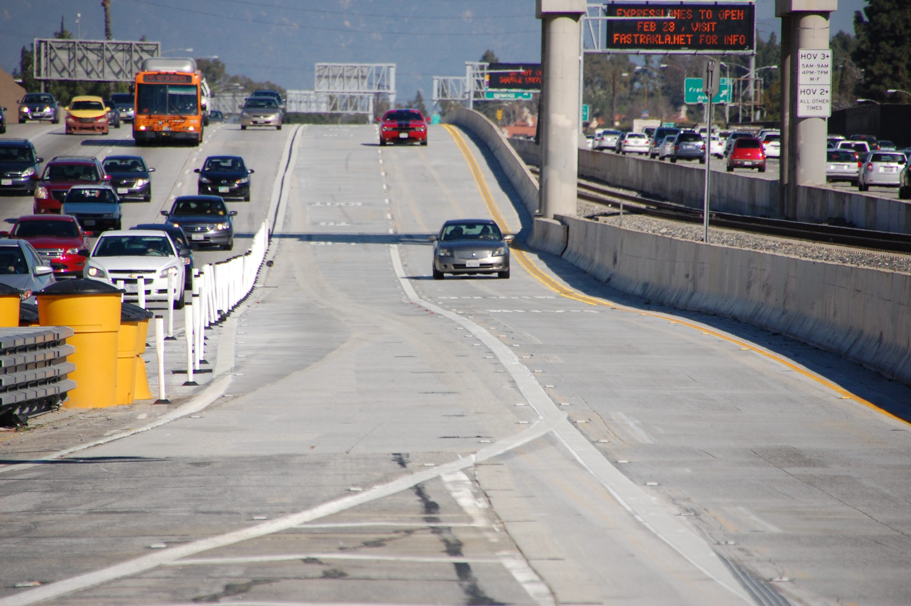 A view of the new ExpressLanes from the 101/10 junction. Photo by Metro.