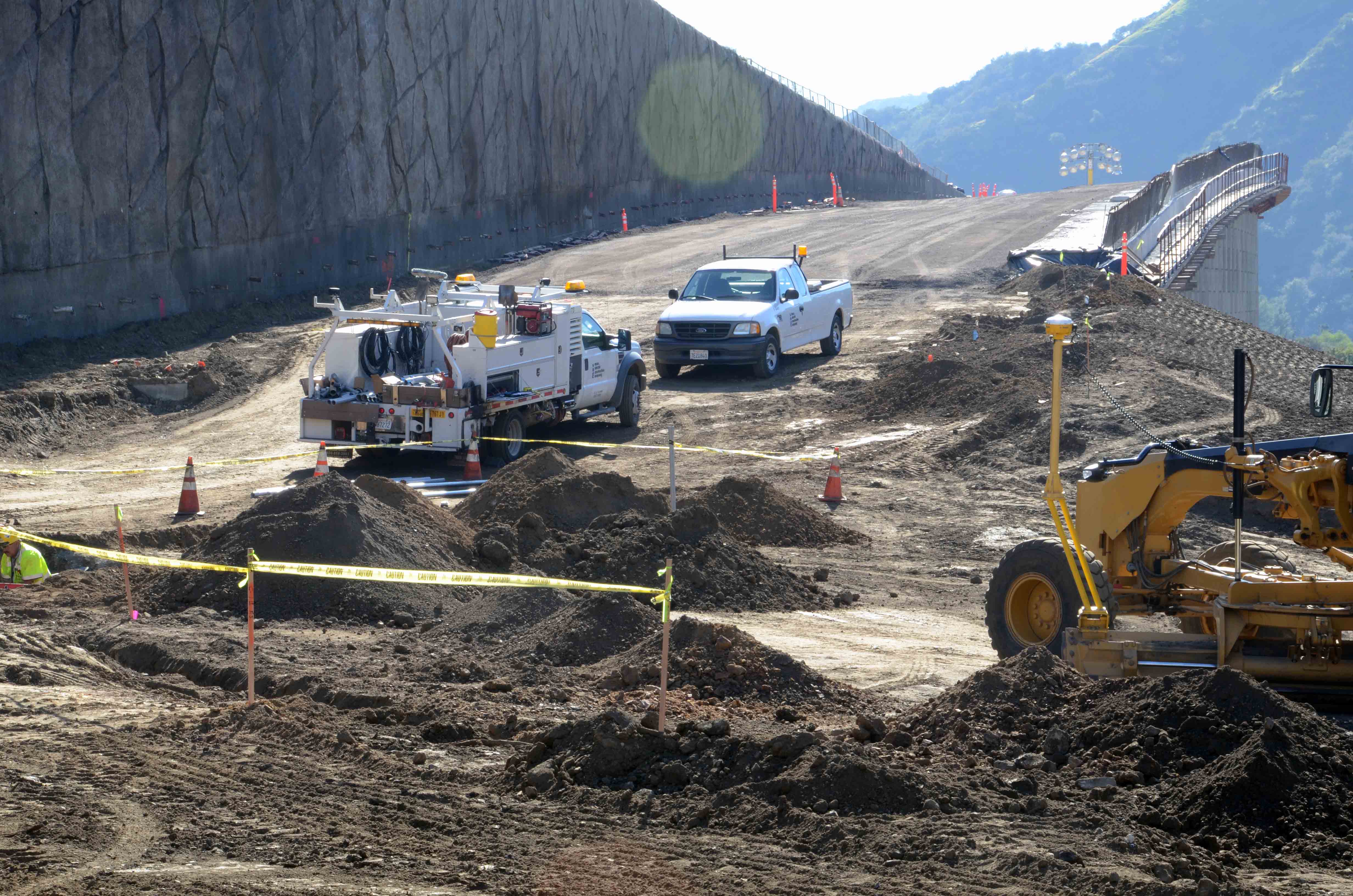 Construction crews build the new ramp with greater capacity to accommodate motorists entering the freeway
