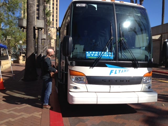 FlyAway bus at Patsaouras Plaza/Union Station
