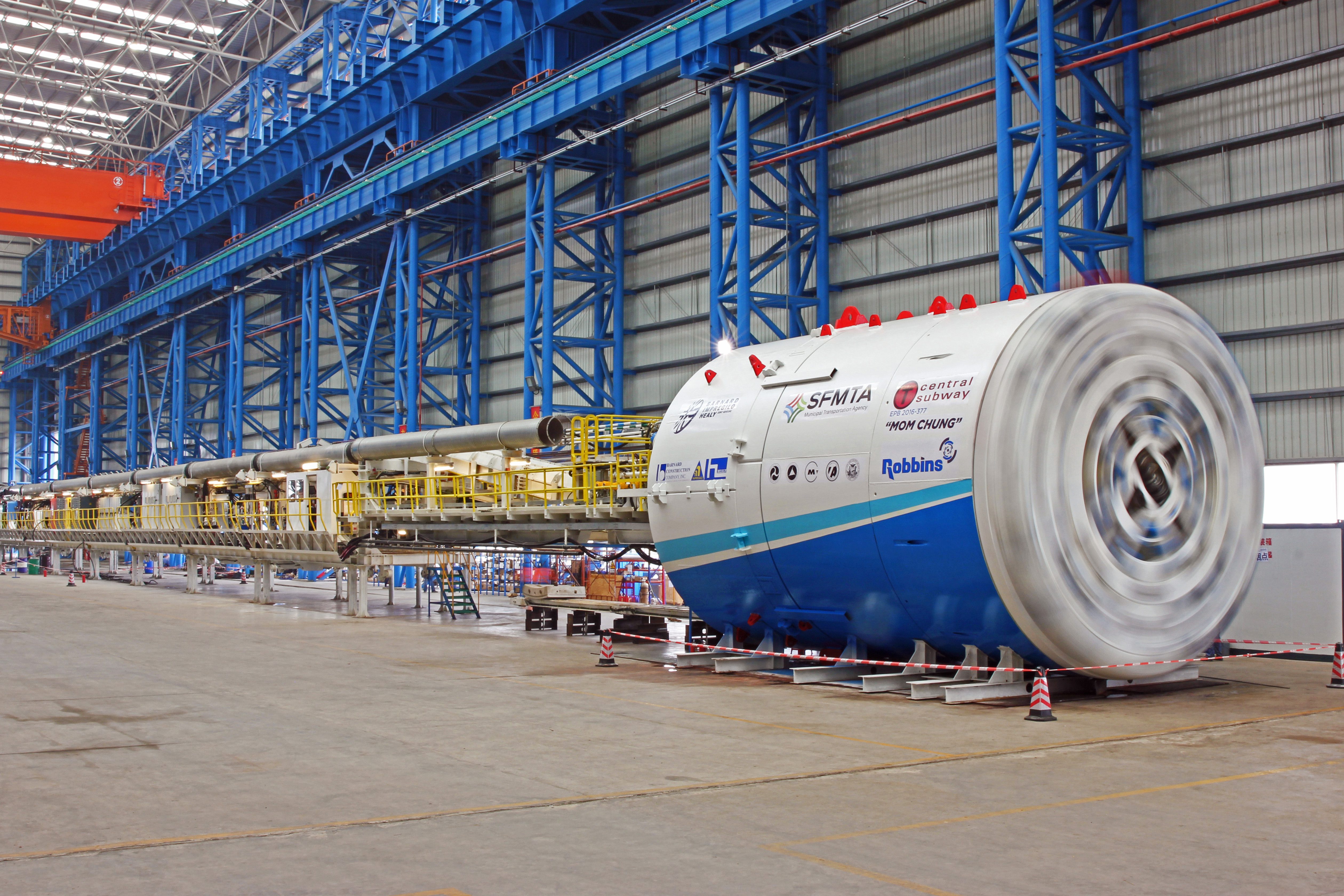 ART OF TRANSIT: One of the two tunnel boring machines that will soon arrive in San Francisco to help dig the Central Subway. Photo: San Francisco Muni.