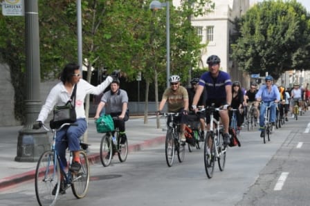 Bike Week L.A. Cometh. Cyclists ride Downtown L.A. during previous Bike Week L.A.