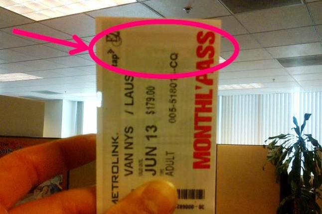 If you hold the ticket up to the light, you'll see where the antennae is embedded.