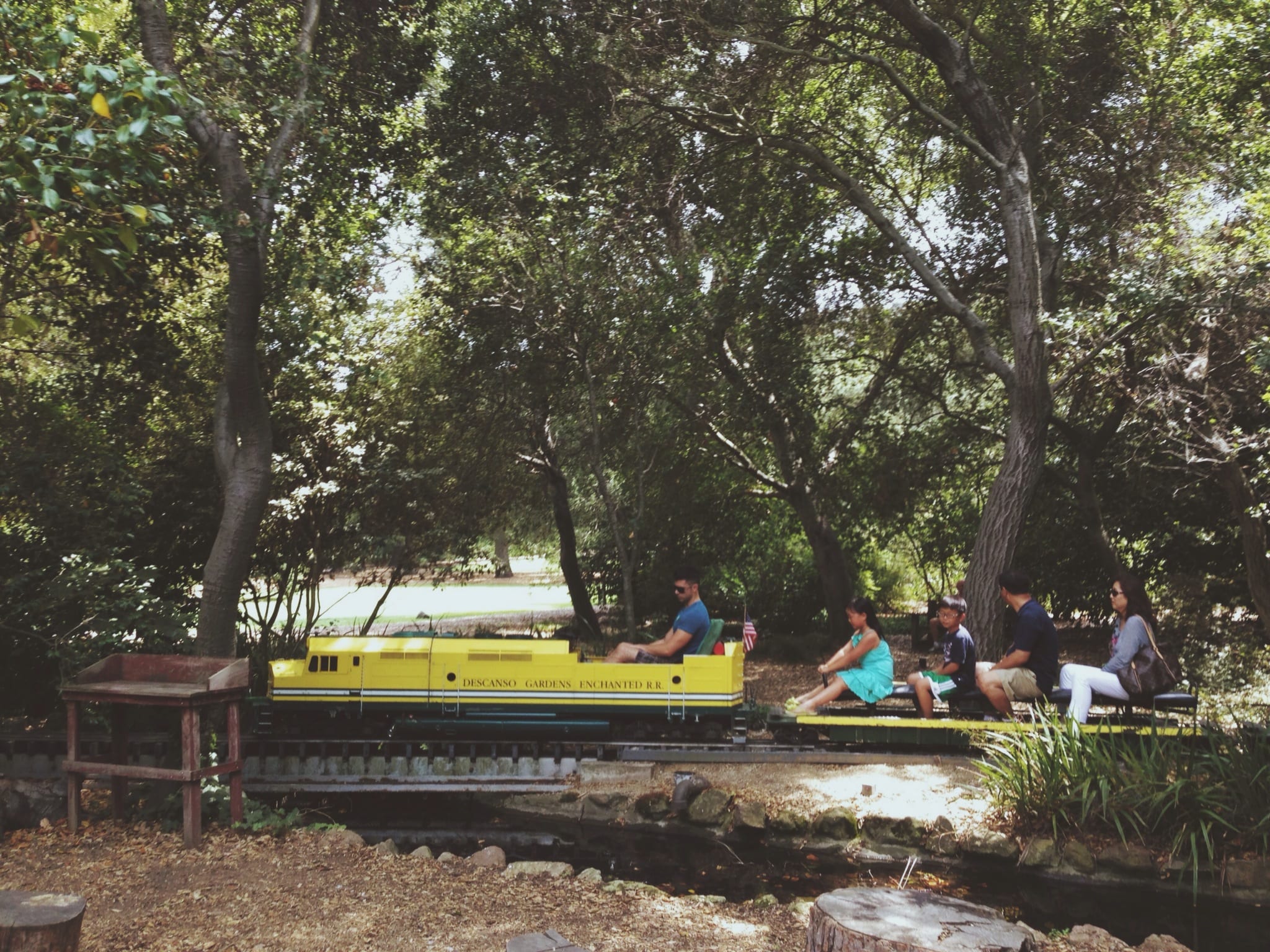 ART OF TRANSIT: Visitors take a ride at Descano Gardens in La Canada-Flintridge on Saturday. Photo by Steve Hymon/Metro. 