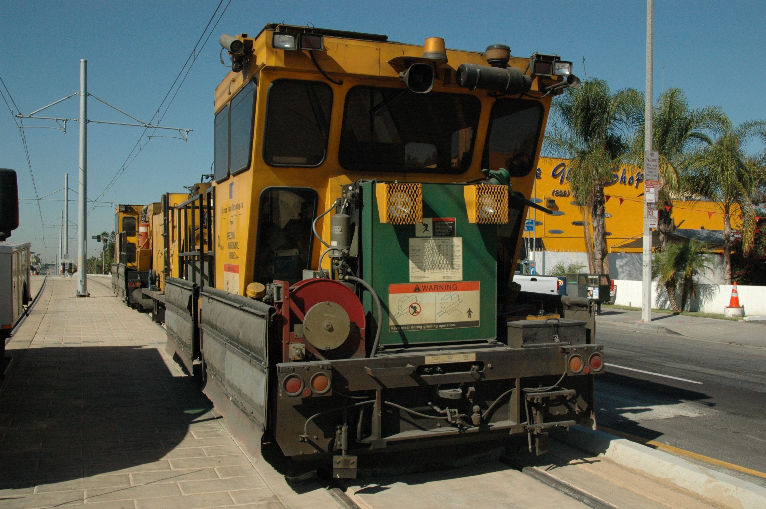 This grinding machine was working on the Eastside extension before the opening.