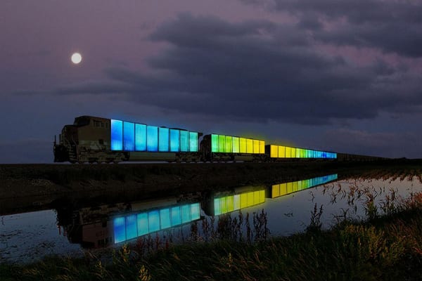 Rendering of Station to Station train by Doug Aitken. Work in progress. © 2013 Doug Aitken