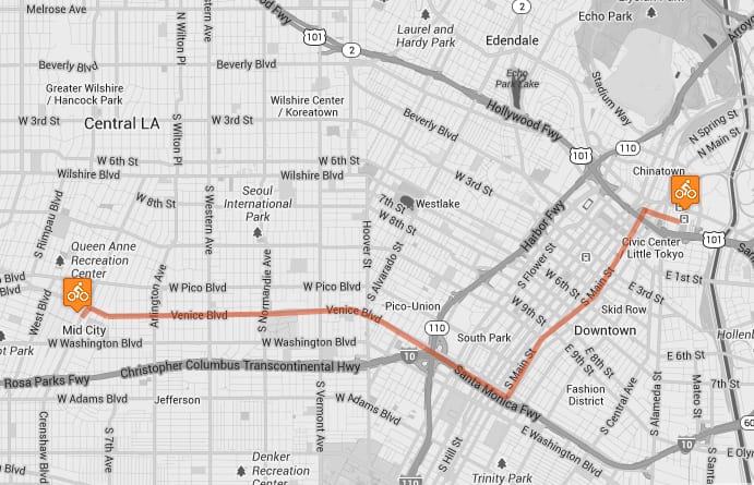 Mid-City to Downtown LA