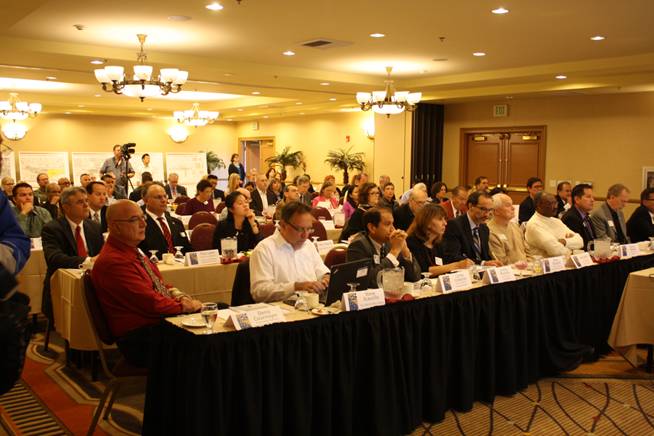 Attendees at yesterday's event for the Gold Line Foothill Extension. 