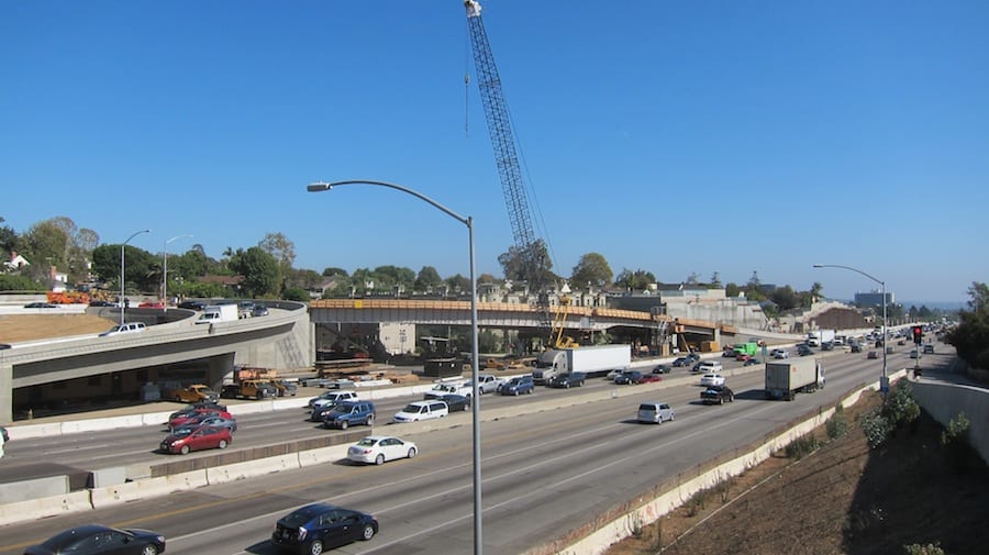 New Northbound I-405 off-ramp to Sunset Boulevard now under construction.