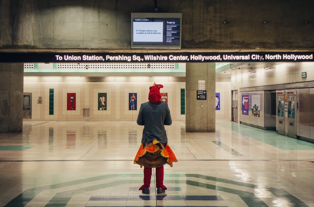 ART OF TRANSIT: Any turkey can ride the Metro, eh? And, btw, Go Metro to the Thanksgiving Turkey Trot in downtown Los Angeles. Click above for details.