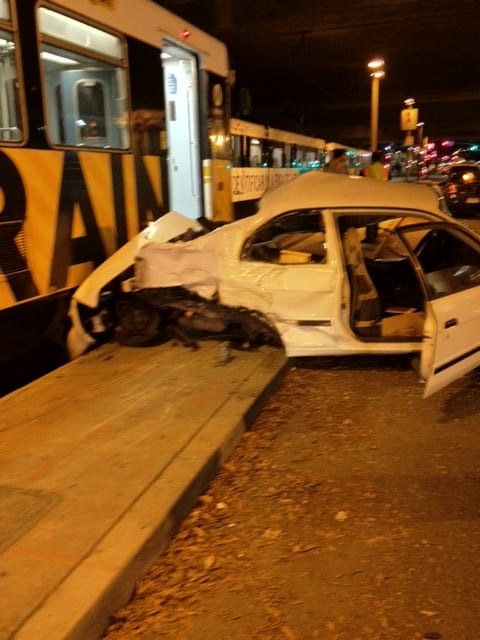 Preliminary reports indicate the incident car made an illegal left turn into the Metro train