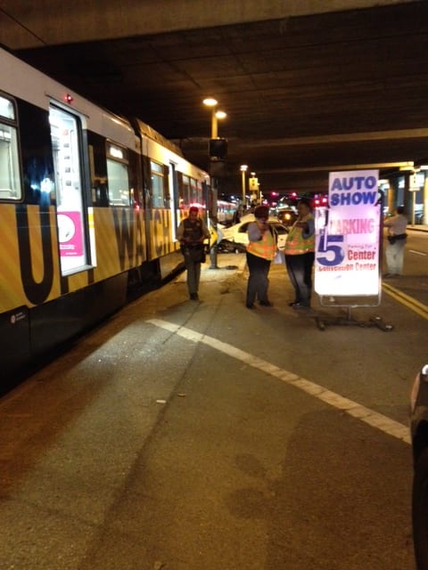 Metro personnel on scene at Flower/18th Streets. 