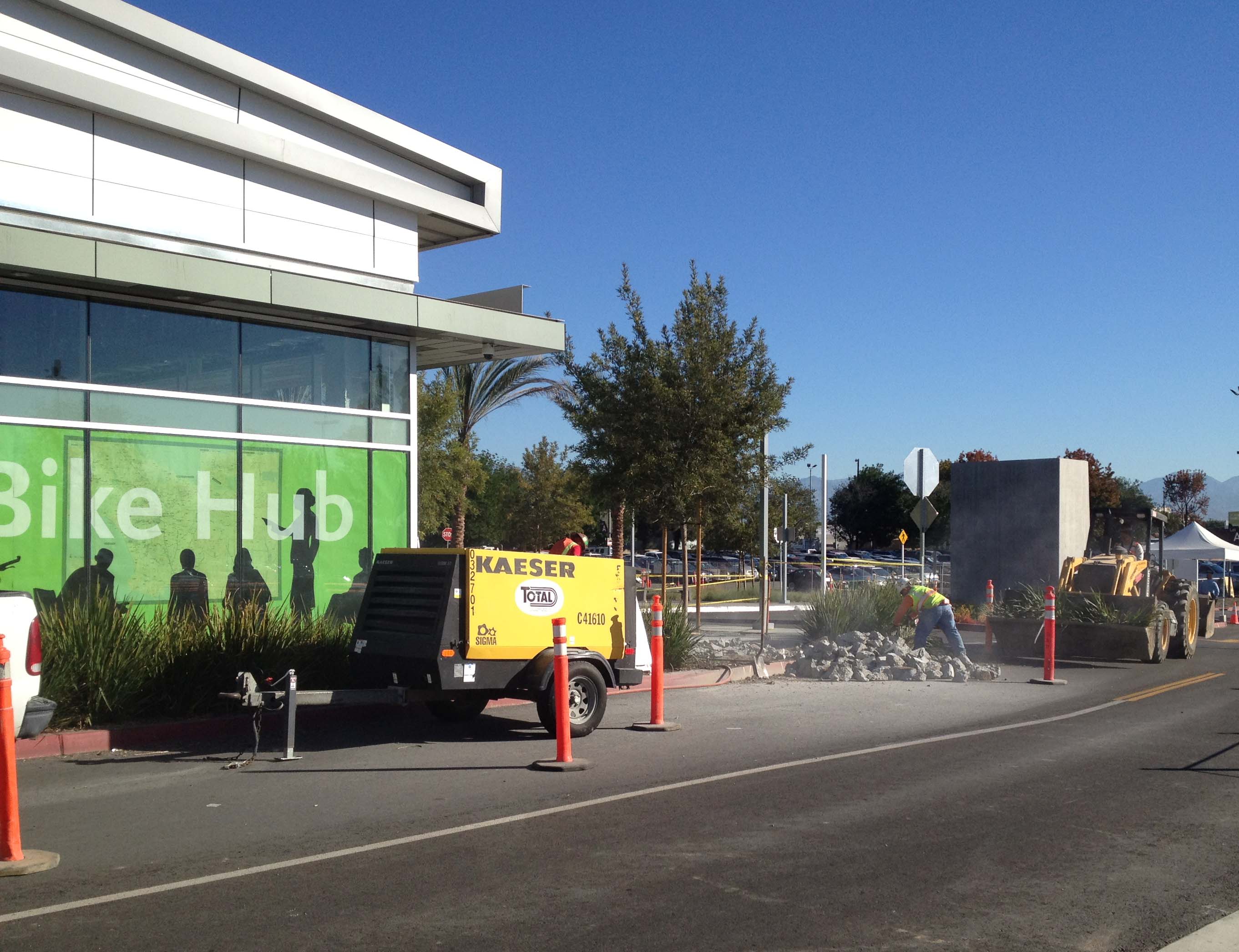Recent work taking place at the El Monte Station. Photo by Metro. 