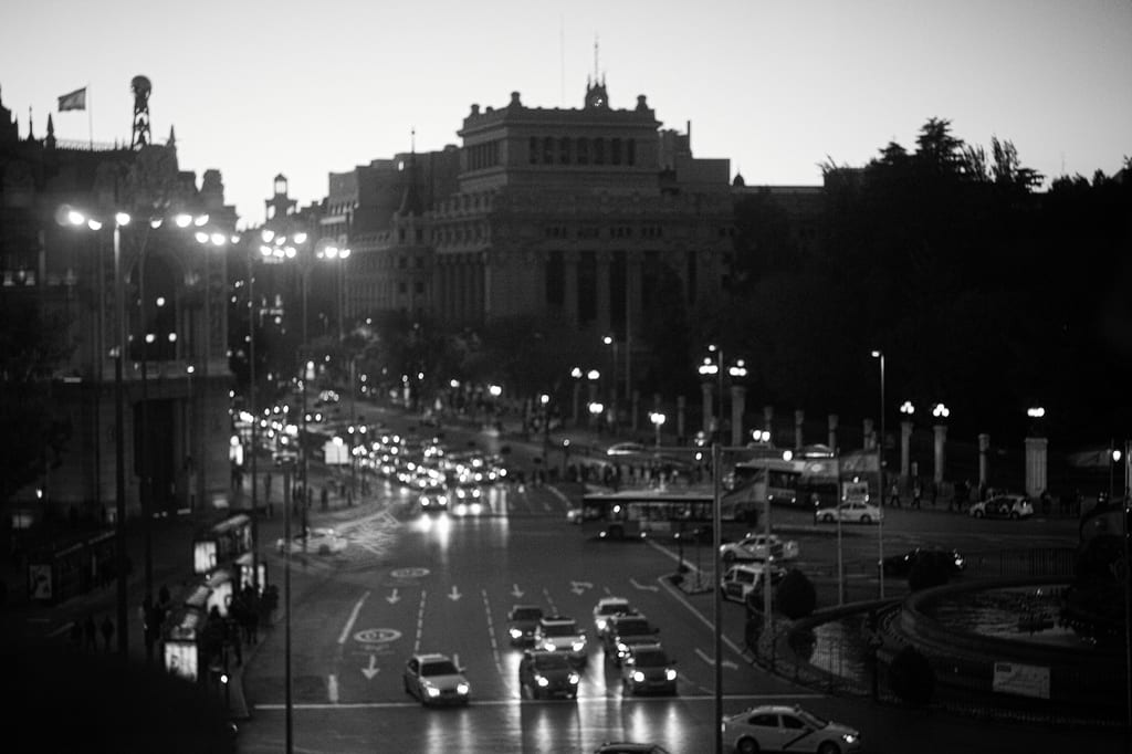 Traffic in Madrid in a photo taken last month. Photo by Grey World, via Flickr creative commons.