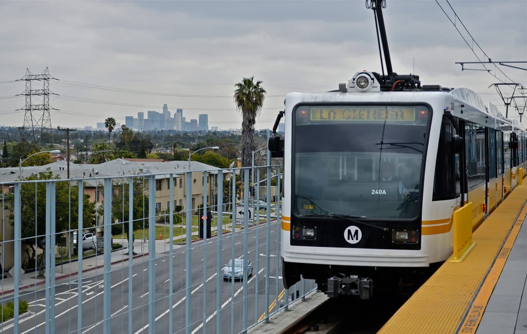 The Expo Line at the La Cienega station. Photo by Steve Hymon/Metro.