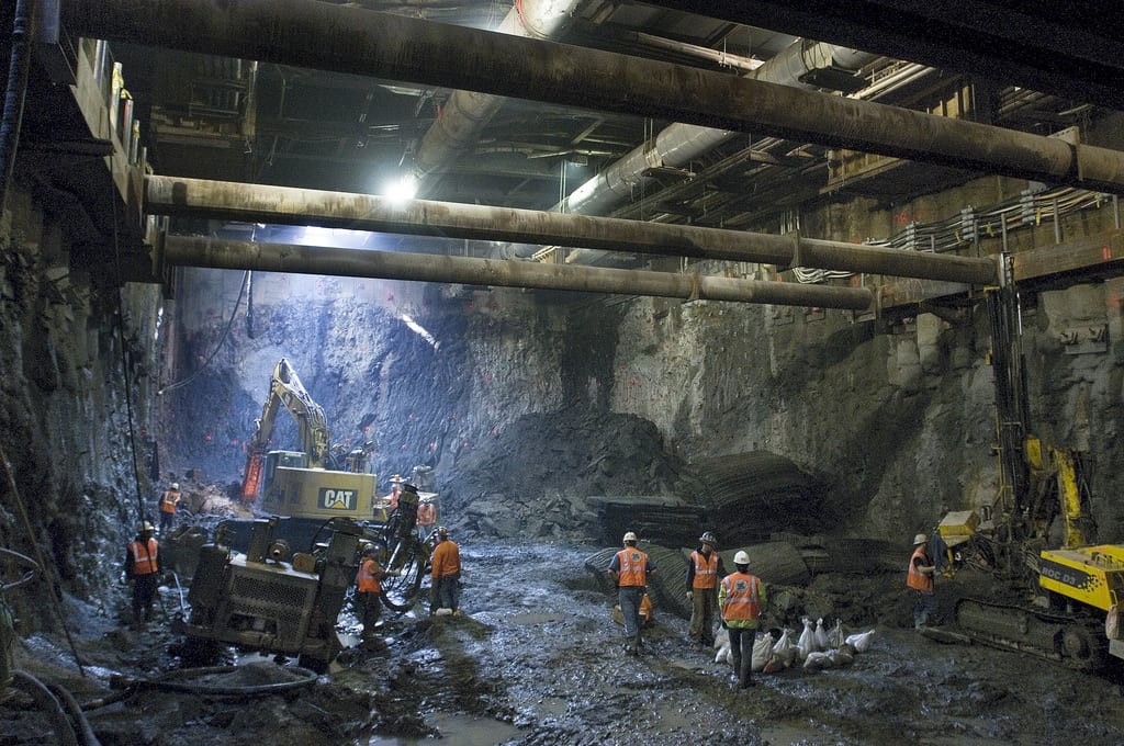 A photo of work on the Second Avenue Subway from 2009. Photo by Patrick Cashin/MTA.