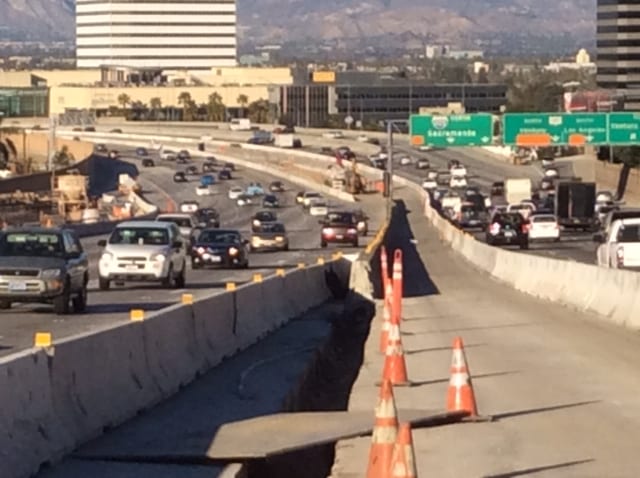 A 1,000 portion of the freeway centerline in Sherman Oaks must be shifted 20 feet to the west.