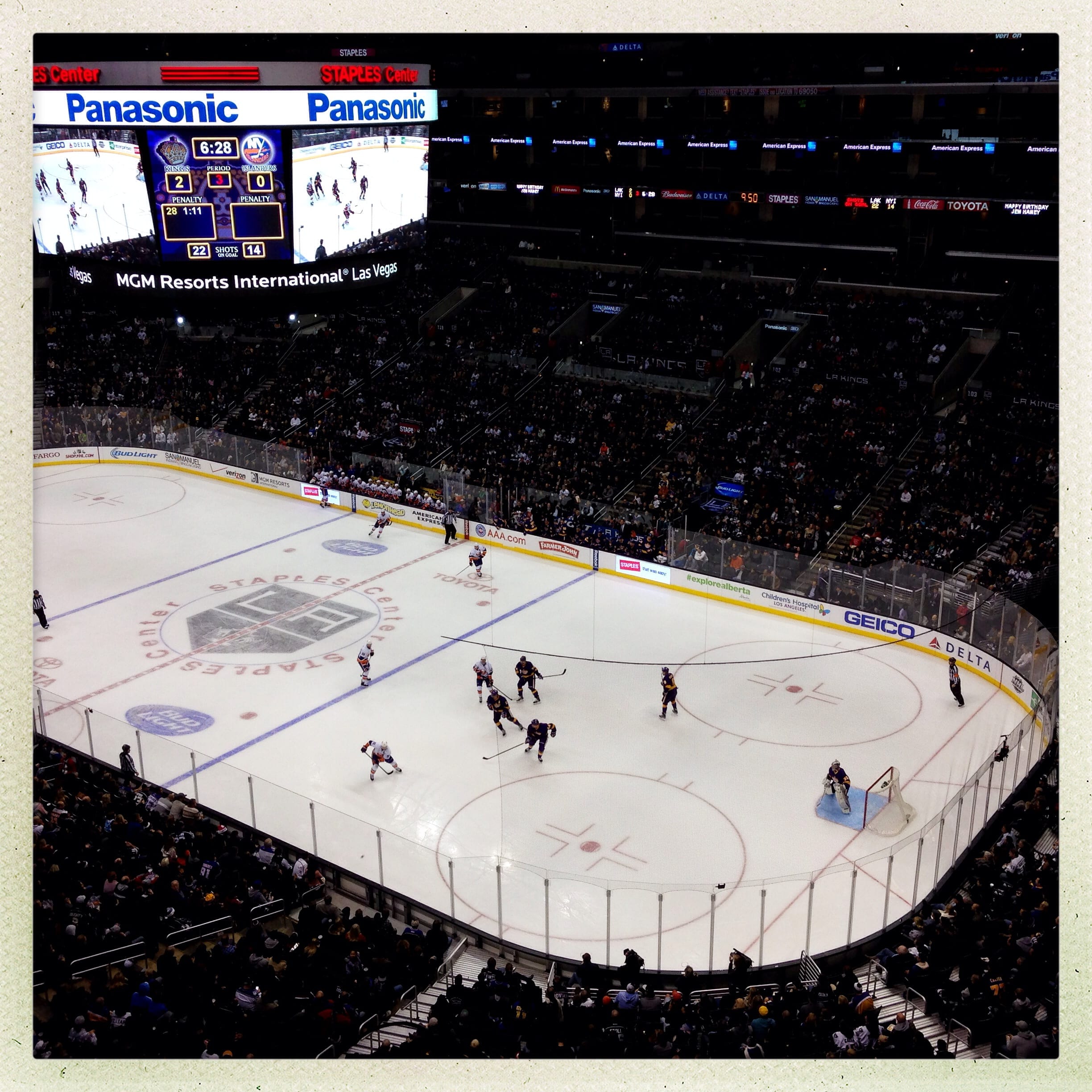 The Kings in action recently as seen from the nosebleeds at Staples. Photo by Steve Hymon/Metro. 