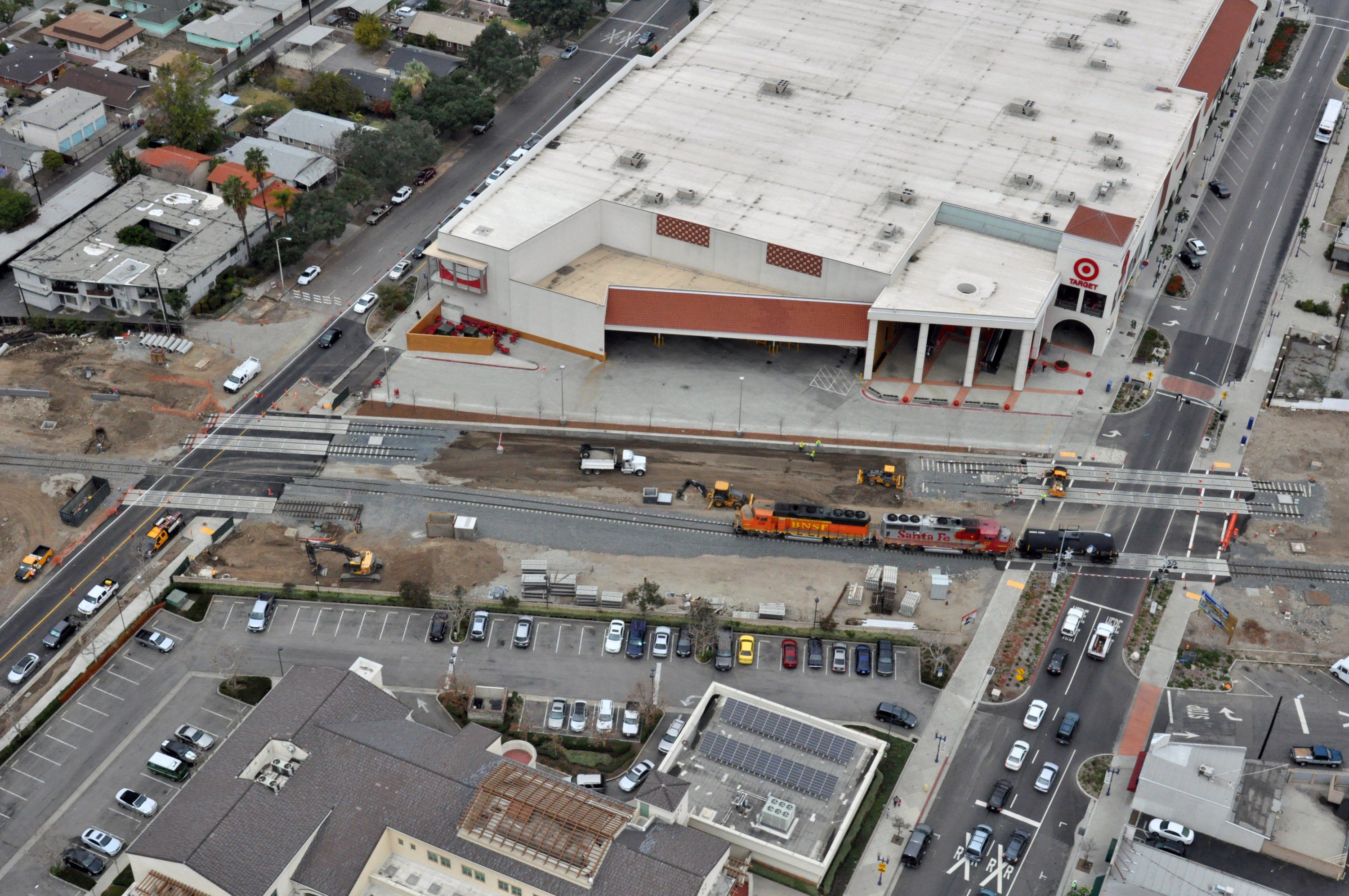 Another view of the old right-of-way -- which the Gold Line will use -- and the new freight track.