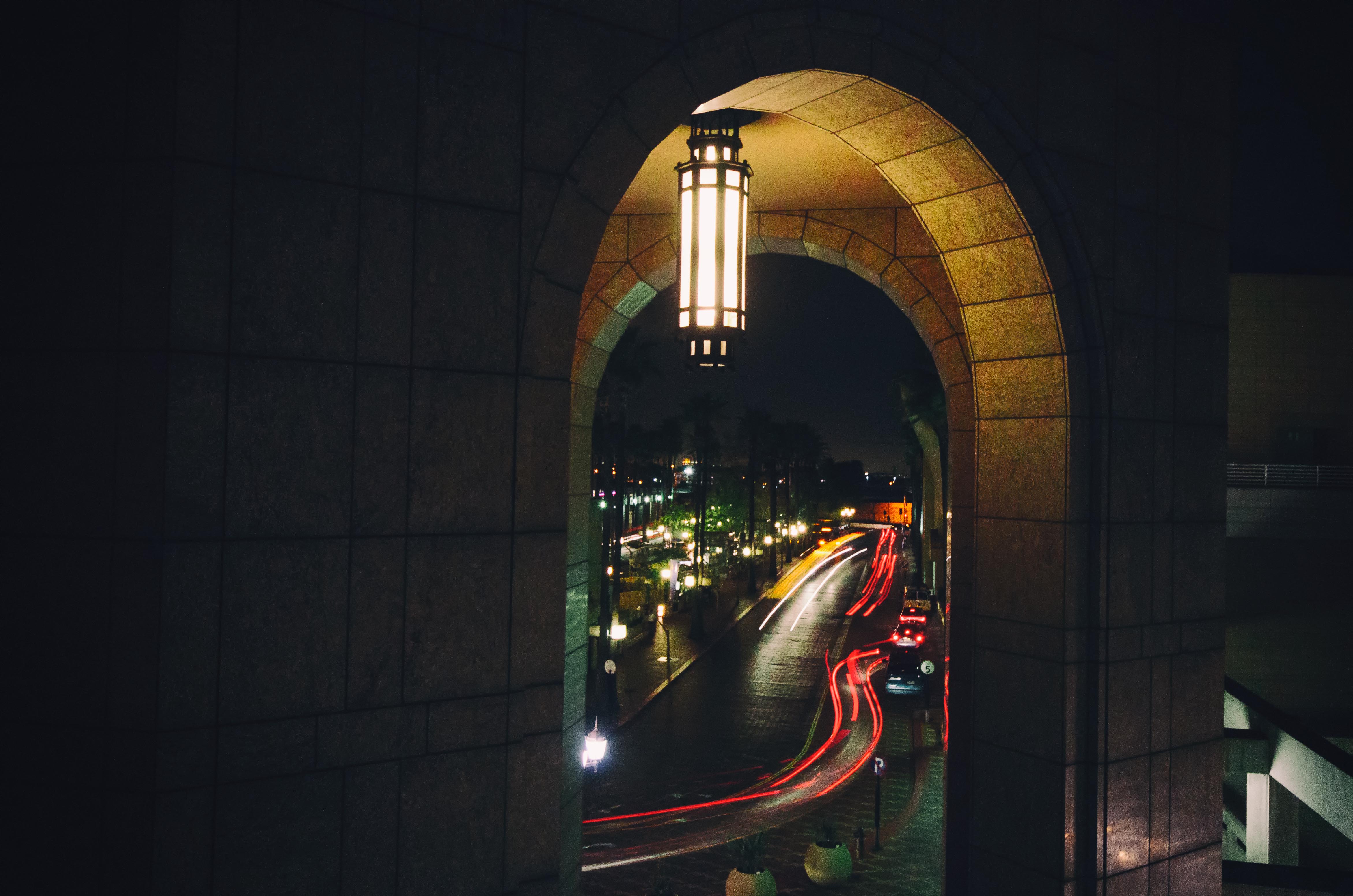 The transit plaza at Union Station last night. Photo by Steve Hymon/Metro.
