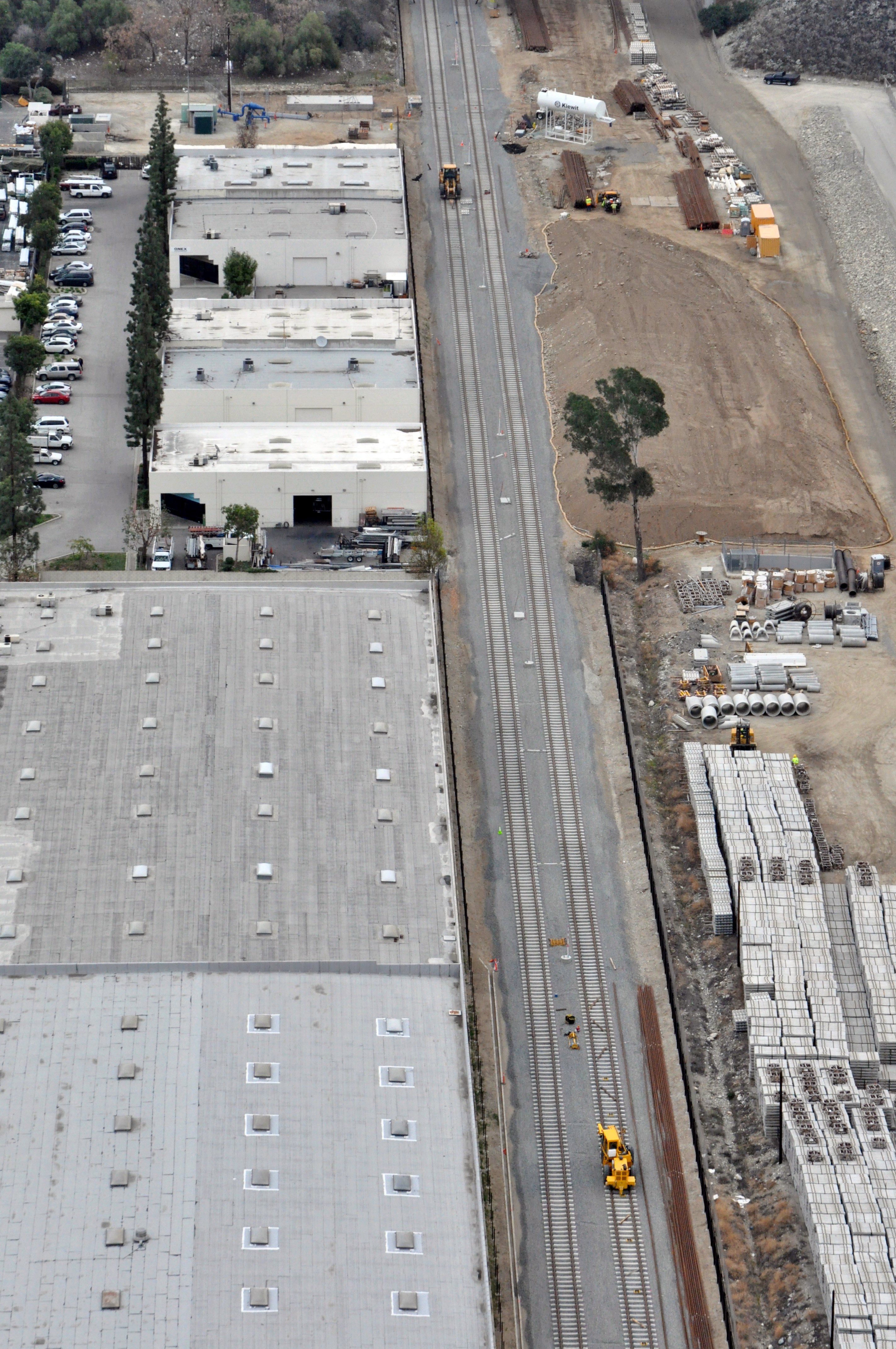 First_Light_Rail_Track_-_looking_east_from_Highland_Ave,_Duarte
