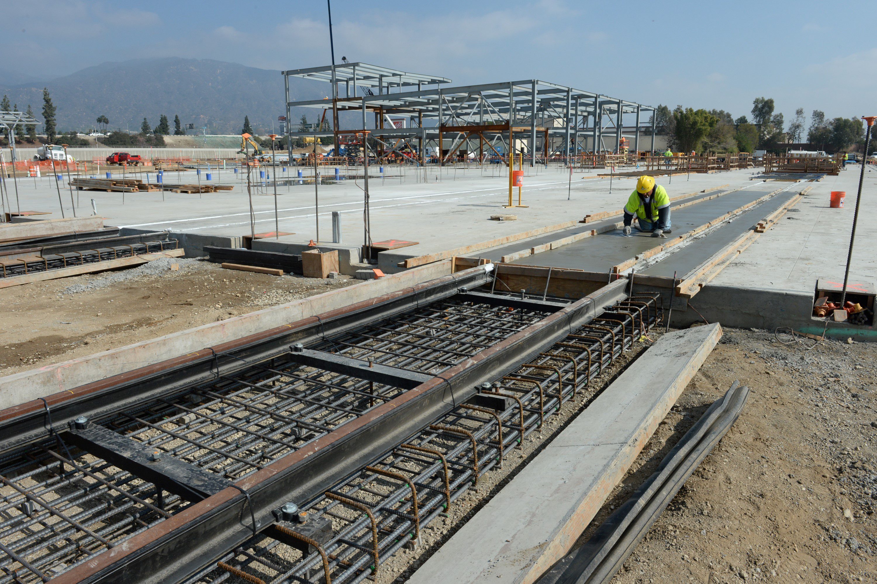 A ground level view of what will be the main building at the maintenance campus in Monrovia. 
