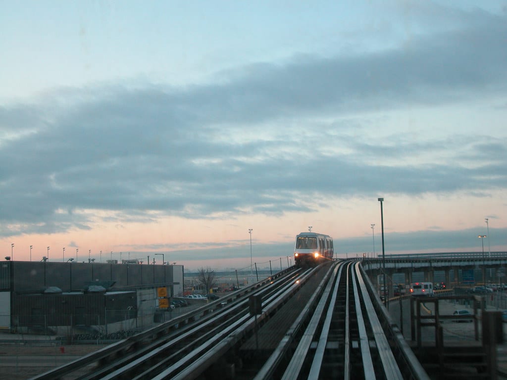 The people mover at O'Hare Airport in Chicago. Photo by David Wilson, via Flickr creative commons.