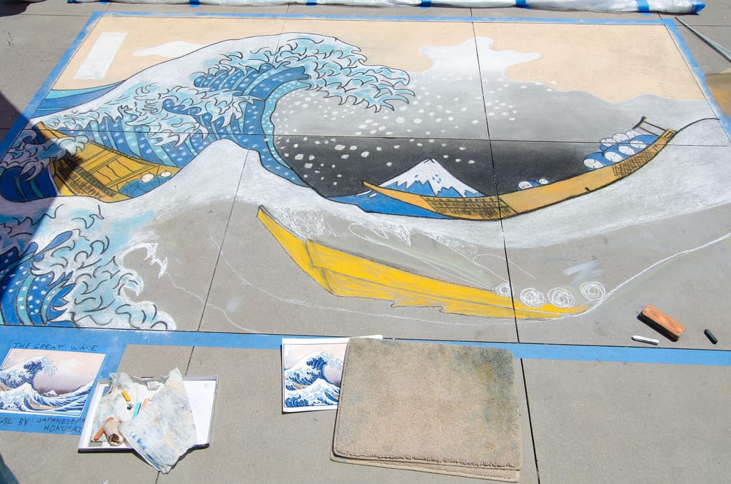 A standout from last year's Pasadena Chalk Festival at Paseo Colorado, captured by Scrubhiker via Flickr/Creative Commons. This annual event was the recipient of a Guinness World Record for largest art event of its kind in 2010, and takes place this Saturday - Sunday.