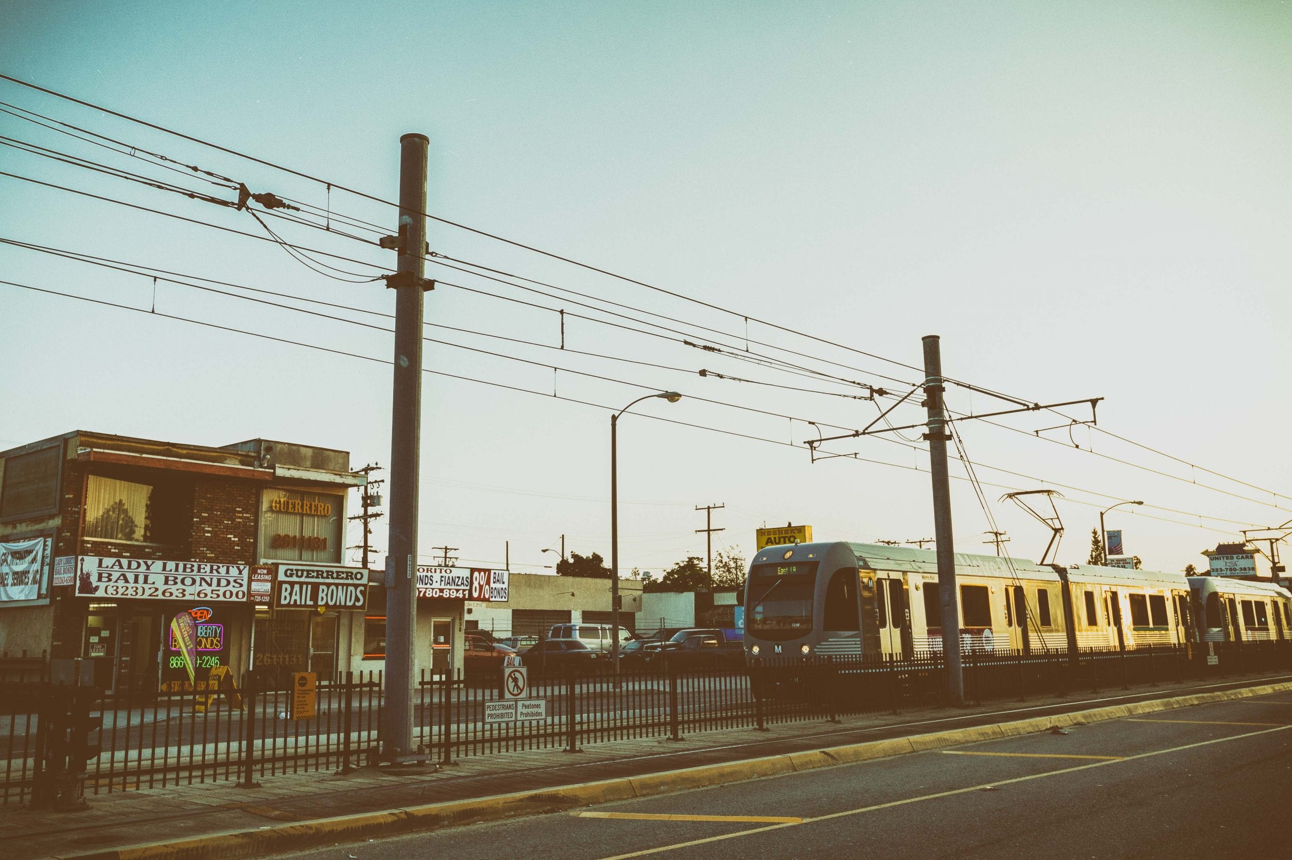 An eastbound Gold Line train heads toward its East L.A. terminus on a recent evening. Photo by Steve Hymon/Metro.