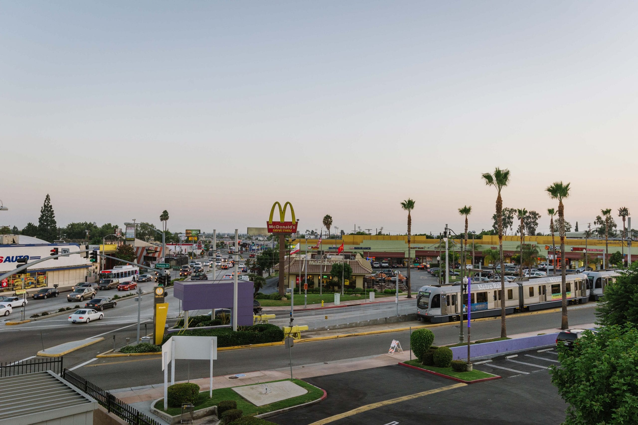 The project could potentially extend the Gold Line from its current terminus at Atlantic and Pomona boulevards in East Los Angeles, above, to South El Monte or Whittier. Photo by Steve Hymon/Metro. 