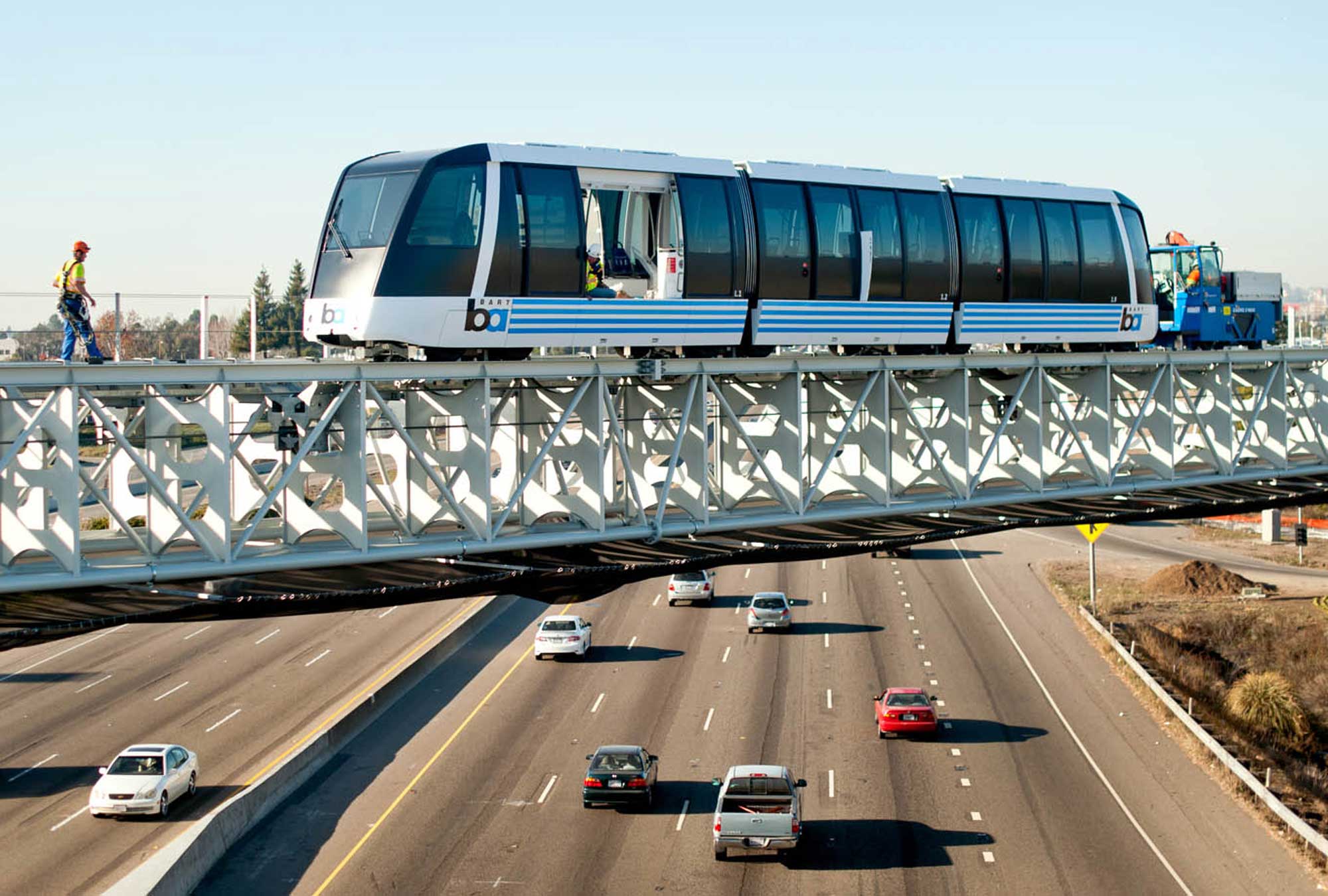 The new BART people mover during its testing phase. Photo: BART. 