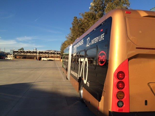 electric bus in Metro yard
