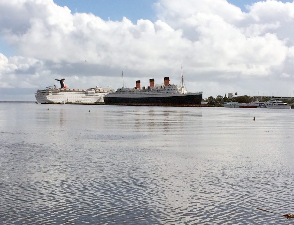The HMS Queen Mary from across the bay. 
