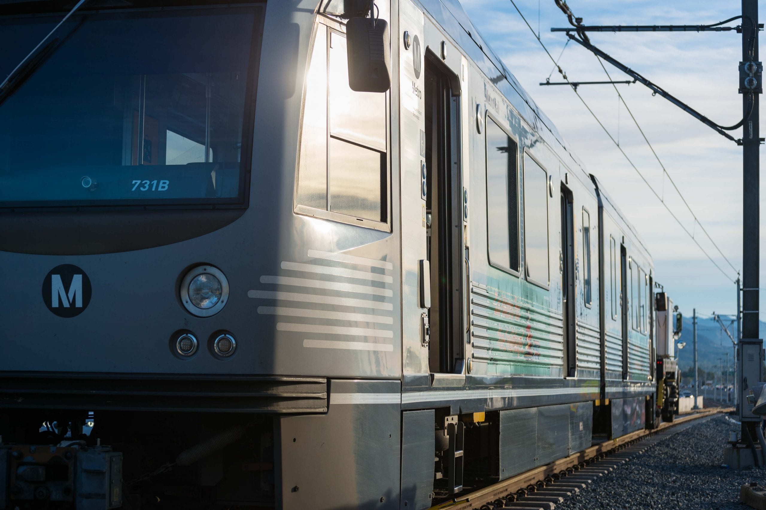 A Gold Line train before clearance testing began on the Gold Line Foothill Extension. Photo by Steve Hymon/Metro. 