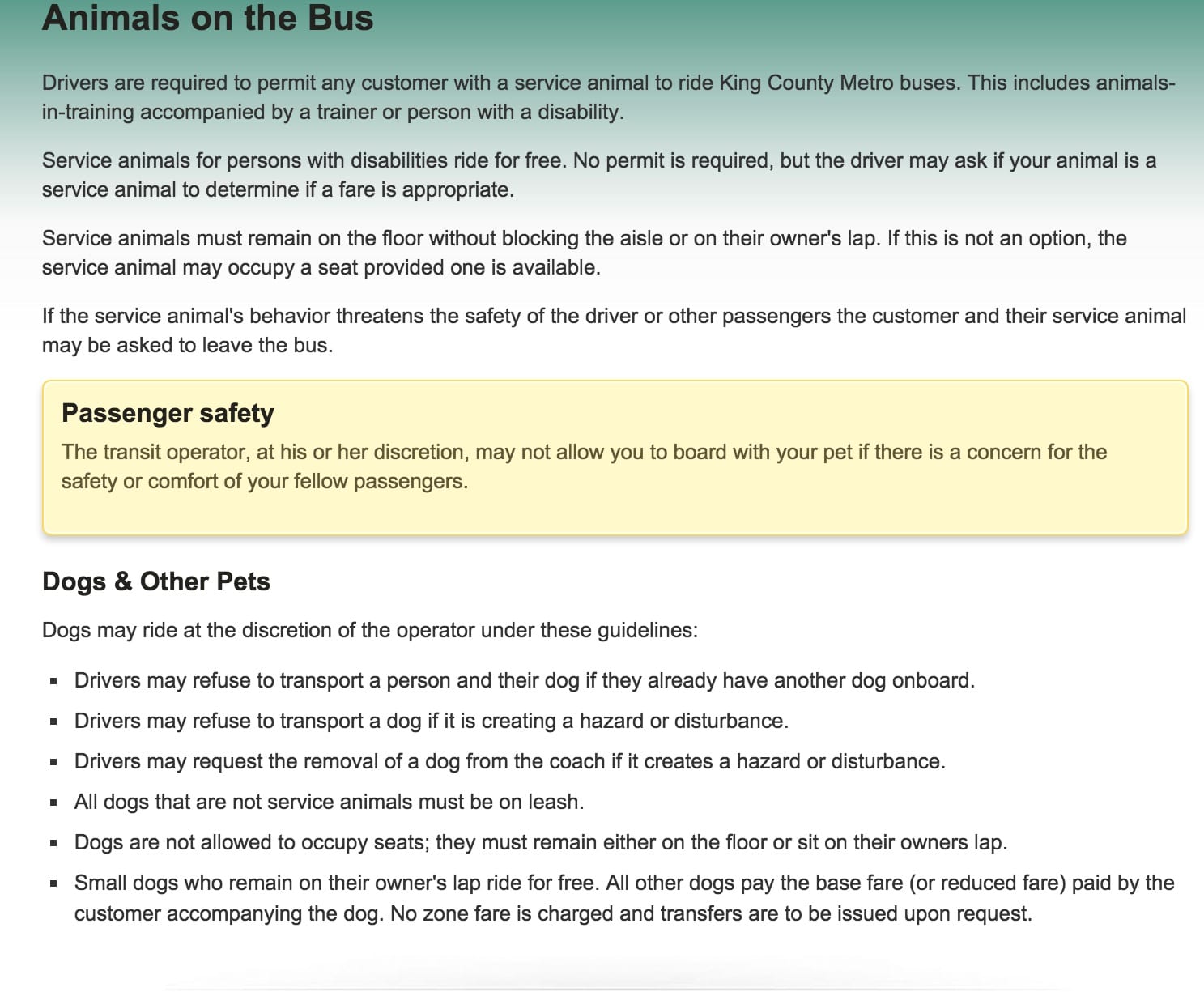 KingCounty rules