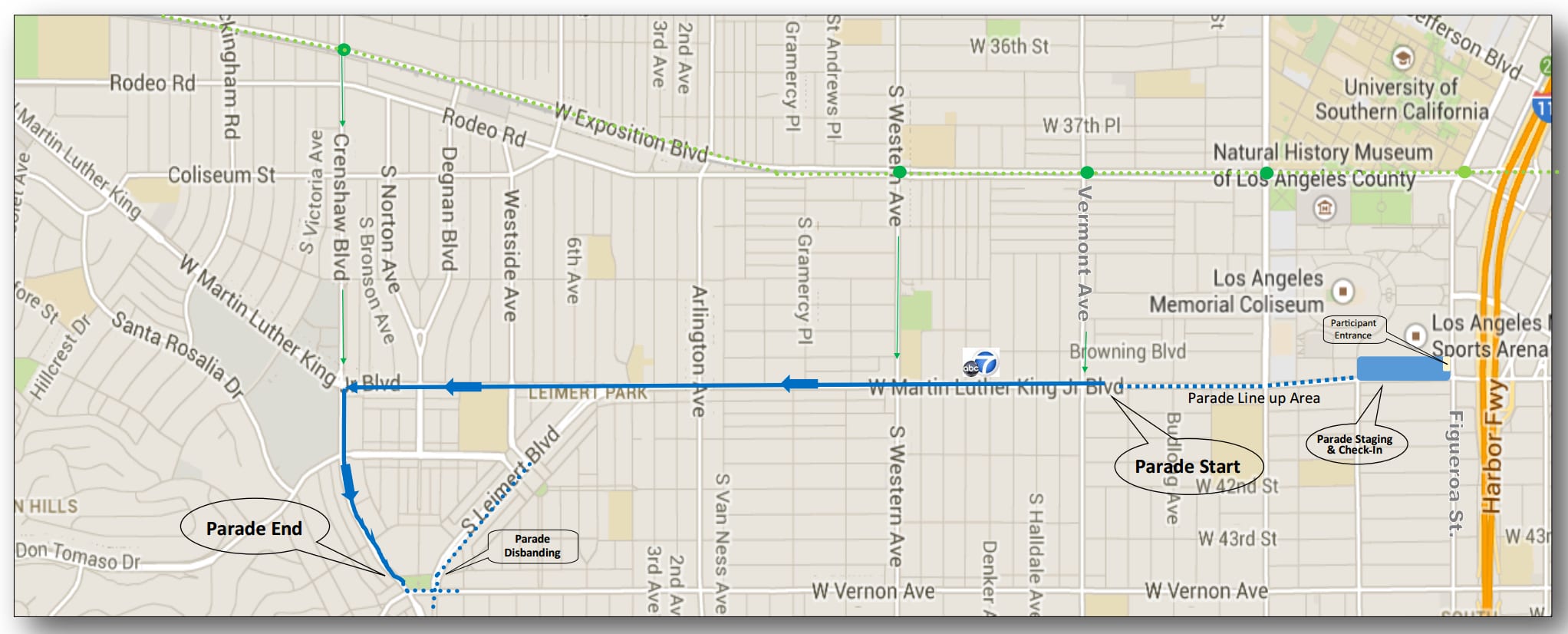 30th Annual Kingdom Day Parade route. (kingdomdayparade.org)