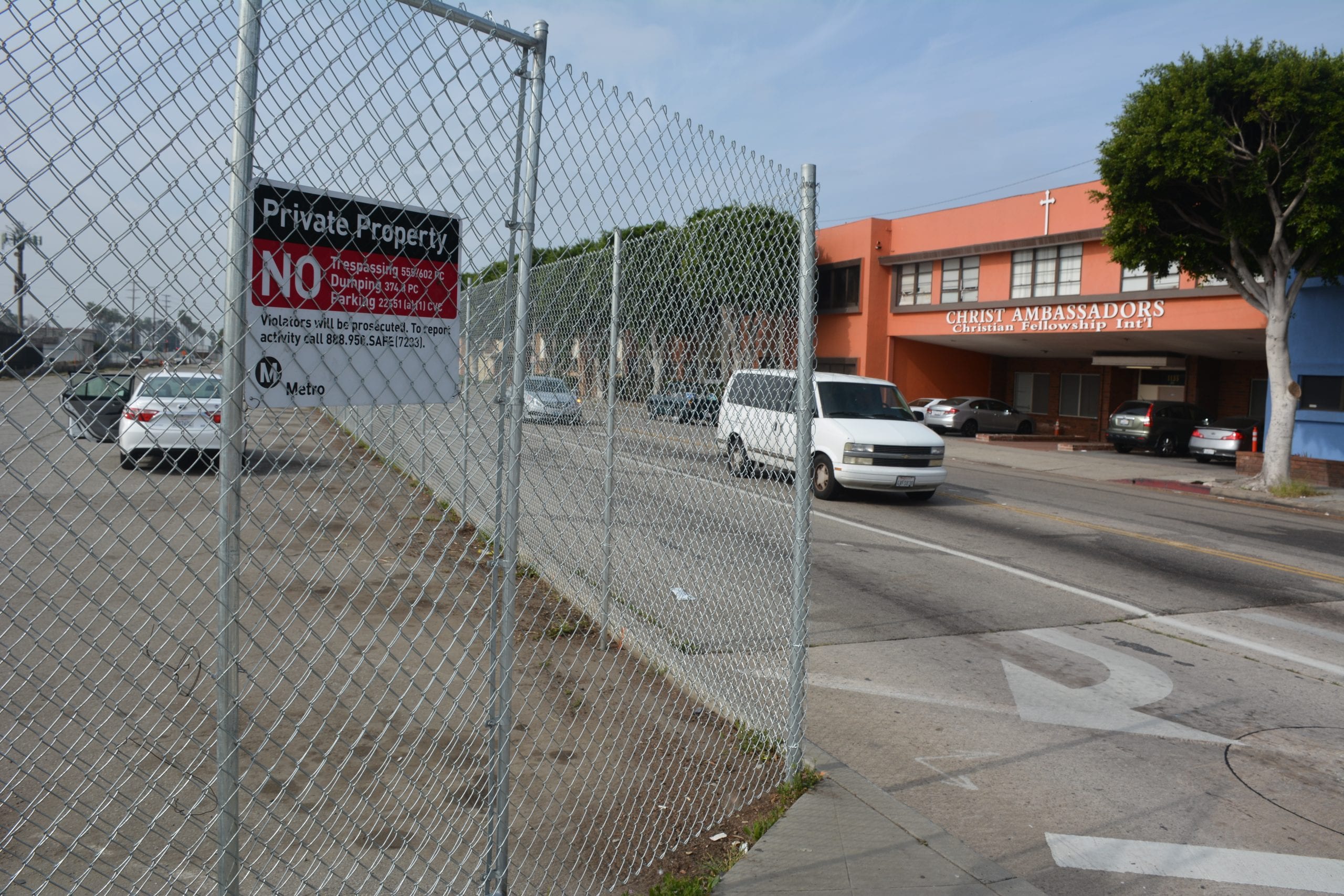 Redondo Boulevard parking lot where Crenshaw/LAX Florence/West Station will be located.