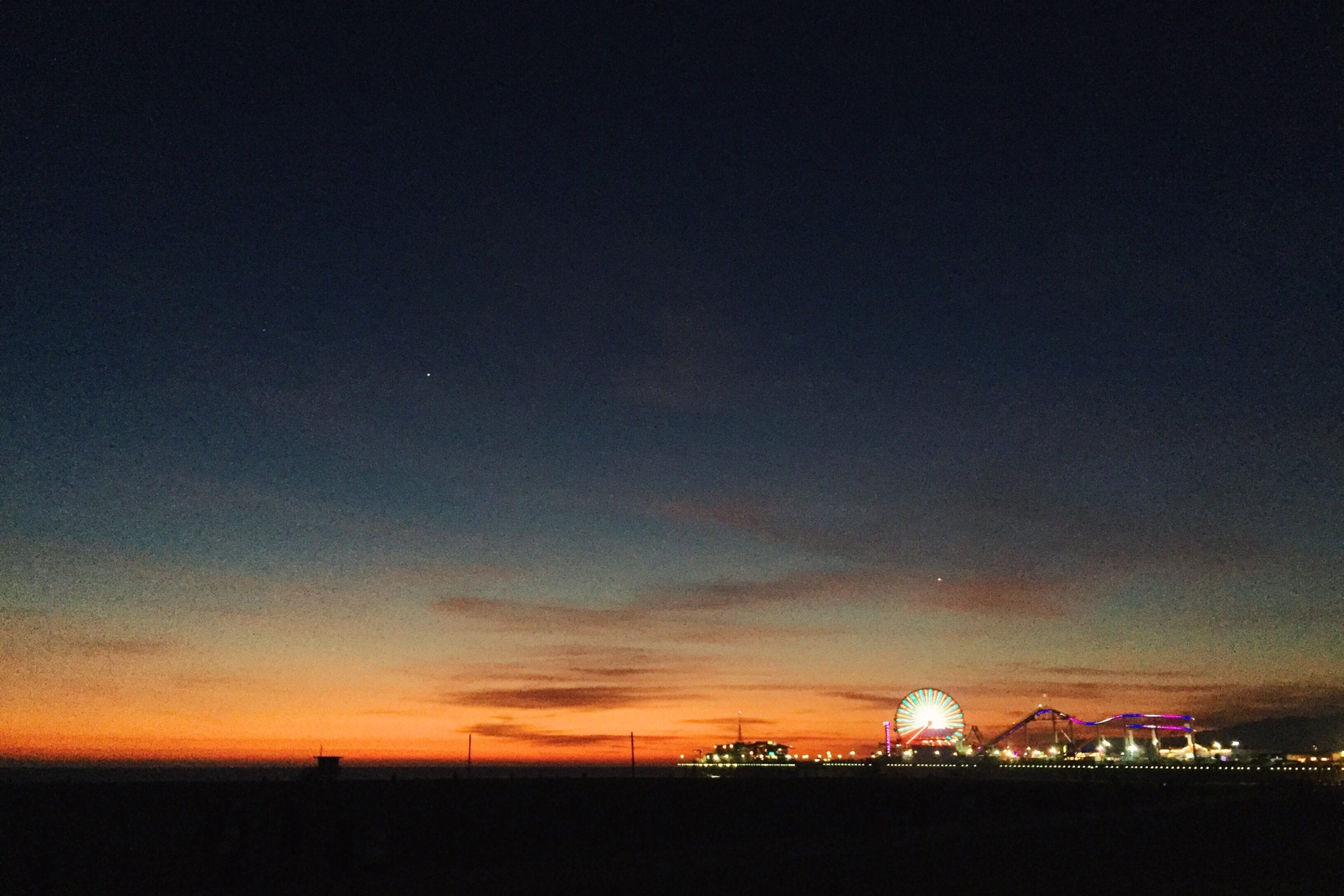 The Santa Monica Pier at sunset last Sunday. Not shown: mind-altering gridlock in DT SaMo. Photo by Steve Hymon.