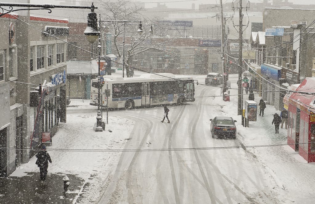 ART OF TRANSIT: The scene yesterday in Sheepshead Bay in Brooklyn. Brr. Photo by New York MTA, via Flickr creative commons.
